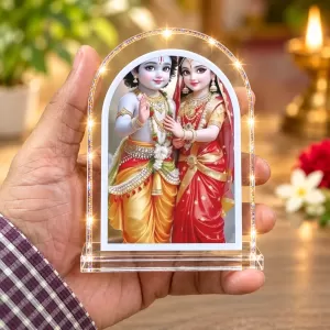 Radha Krishna L Shape Acrylic Showpiece 3 X 3.5 Inch For Home, Office And Car (F176416)
