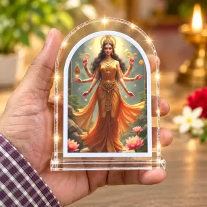 Maa Ganga L Shape Acrylic Showpiece 3 X 3.5 Inch For Home, Office And Car (F176418)