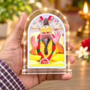 Premanand Maharaj Ji L Shape Acrylic Showpiece 3 X 3.5 Inch For Home, Office And Car (F176419) Premanand Maharaj Ji L Shape Acrylic Showpiece 3 X 3.5 Inch For Home, Office And Car (F176419)
