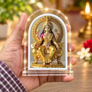 Goddess Lakshmi L Shape Acrylic Showpiece 3 X 3.5 Inch For Home, Office And Car (F176421)