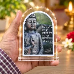 Buddha L Shape Acrylic Showpiece 3 X 3.5 Inch For Home, Office And Car (F176424)