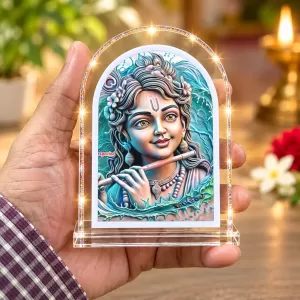 Lord Krishna L Shape Acrylic Showpiece 3 X 3.5 Inch For Home, Office And Car (F176430)