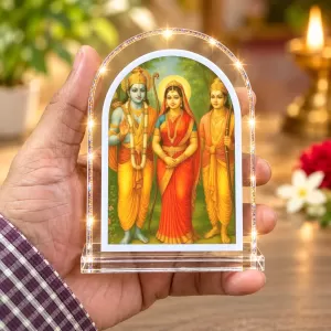Ram Sita Lakshman L Shape Acrylic Showpiece 3 X 3.5 Inch For Home, Office And Car (F176432) Ram Sita Lakshman L Shape Acrylic Showpiece 3 X 3.5 Inch For Home, Office And Car (F176432)