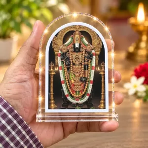 Lord Venkateswara L Shape Acrylic Showpiece 3 X 3.5 Inch For Home, Office And Car (F176434)