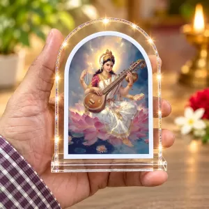 Goddess Saraswati L Shape Acrylic Showpiece 3 X 3.5 Inch For Home, Office And Car (F176436) Goddess Saraswati L Shape Acrylic Showpiece 3 X 3.5 Inch For Home, Office And Car (F176436)