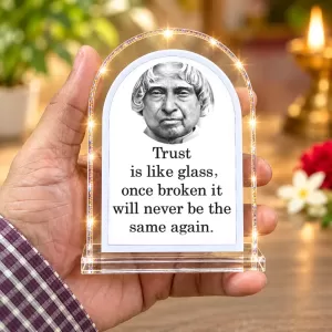 A. P. J. Abdul Kalam L Shape Acrylic Showpiece 3 X 3.5 Inch For Home, Office And Car (F176447)
