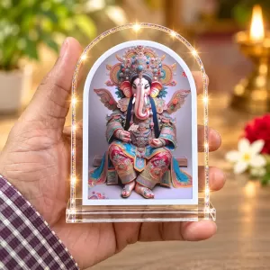 Lord Ganesha L Shape Acrylic Showpiece 3 X 3.5 Inch For Home, Office And Car (F176449) Lord Ganesha L Shape Acrylic Showpiece 3 X 3.5 Inch For Home, Office And Car (F176449)