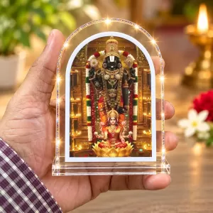 God Venkatswarar L Shape Acrylic Showpiece 3 X 3.5 Inch For Home, Office And Car (F176450)