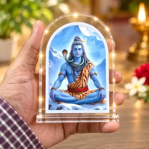 Lord Shiva L Shape Acrylic Showpiece 3 X 3.5 Inch For Home, Office And Car (F176451)