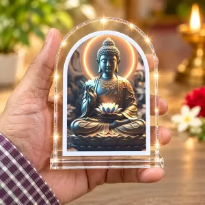 Buddha L Shape Acrylic Showpiece 3 X 3.5 Inch For Home, Office And Car (F176455)