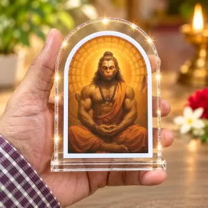 Hanuman L Shape Acrylic Showpiece 3 X 3.5 Inch For Home, Office And Car (F176466)