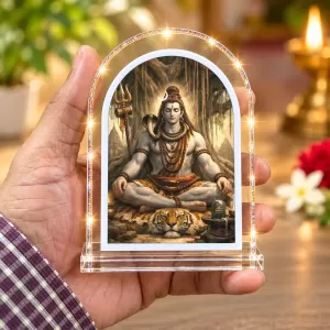 Lord Shiva L Shape Acrylic Showpiece 3 X 3.5 Inch For Home, Office And Car (F176469)