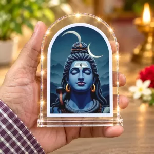 Lord Shiva L Shape Acrylic Showpiece 3 X 3.5 Inch For Home, Office And Car (F176473)