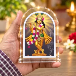 Lord Krishna L Shape Acrylic Showpiece 3 X 3.5 Inch For Home, Office And Car (F176484) Lord Krishna L Shape Acrylic Showpiece 3 X 3.5 Inch For Home, Office And Car (F176484)