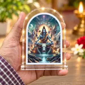 Lord Shiva L Shape Acrylic Showpiece 3 X 3.5 Inch For Home, Office And Car (F176487)