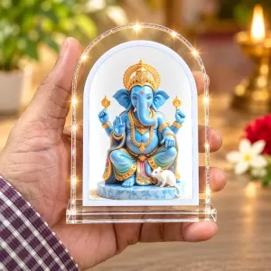 Lord Ganesha L Shape Acrylic Showpiece 3 X 3.5 Inch For Home, Office And Car (F176494) Lord Ganesha L Shape Acrylic Showpiece 3 X 3.5 Inch For Home, Office And Car (F176494)