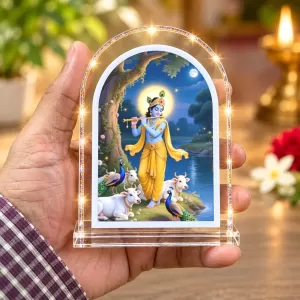 Lord Krishna L Shape Acrylic Showpiece 3 X 3.5 Inch For Home, Office And Car (F176501) Lord Krishna L Shape Acrylic Showpiece 3 X 3.5 Inch For Home, Office And Car (F176501)