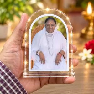Maa Amritanandamayi L Shape Acrylic Showpiece 3 X 3.5 Inch For Home, Office And Car (F176502) Maa Amritanandamayi L Shape Acrylic Showpiece 3 X 3.5 Inch For Home, Office And Car (F176502)