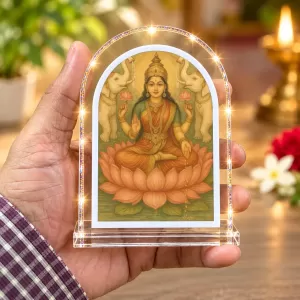 Goddess Lakshmi L Shape Acrylic Showpiece 3 X 3.5 Inch For Home, Office And Car (F176507)