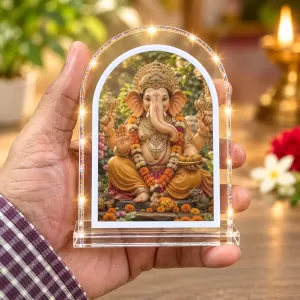 Lord Ganesha L Shape Acrylic Showpiece 3 X 3.5 Inch For Home, Office And Car (F176509) Lord Ganesha L Shape Acrylic Showpiece 3 X 3.5 Inch For Home, Office And Car (F176509)