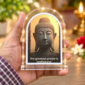 Buddha L Shape Acrylic Showpiece 3 X 3.5 Inch For Home, Office And Car (F176512)
