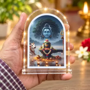 Lord Shiva L Shape Acrylic Showpiece 3 X 3.5 Inch For Home, Office And Car (F176514)