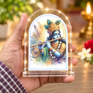 Lord Krishna L Shape Acrylic Showpiece 3 X 3.5 Inch For Home, Office And Car (F176515)