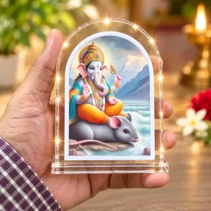 Lord Ganesha L Shape Acrylic Showpiece 3 X 3.5 Inch For Home, Office And Car (F176533) Lord Ganesha L Shape Acrylic Showpiece 3 X 3.5 Inch For Home, Office And Car (F176533)