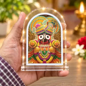 Lord Jagannath L Shape Acrylic Showpiece 3 X 3.5 Inch For Home, Office And Car (F176536)