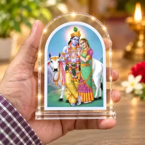 Radha Krishna L Shape Acrylic Showpiece 3 X 3.5 Inch For Home, Office And Car (F176541)