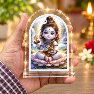 Lord Shiva L Shape Acrylic Showpiece 3 X 3.5 Inch For Home, Office And Car (F176547)
