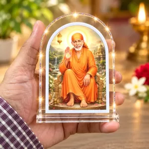 Sai Baba L Shape Acrylic Showpiece 3 X 3.5 Inch For Home, Office And Car (F176555)