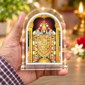 Lord Venkateswara L Shape Acrylic Showpiece 3 X 3.5 Inch For Home, Office And Car (F176558)