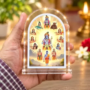 Dashavatara Vishnu L Shape Acrylic Showpiece 3 X 3.5 Inch For Home, Office And Car (F176559) Dashavatara Vishnu L Shape Acrylic Showpiece 3 X 3.5 Inch For Home, Office And Car (F176559)