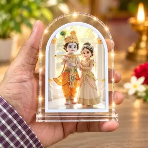 Radha Krishna L Shape Acrylic Showpiece 3 X 3.5 Inch For Home, Office And Car (F176572)