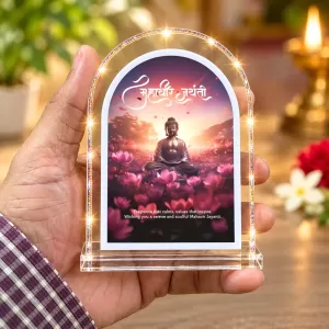 Buddha L Shape Acrylic Showpiece 3 X 3.5 Inch For Home, Office And Car (F176587)