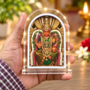 Samayapuram Mariyamman L Shape Acrylic Showpiece 3 X 3.5 Inch For Home, Office And Car (F176593) Samayapuram Mariyamman L Shape Acrylic Showpiece 3 X 3.5 Inch For Home, Office And Car (F176593)