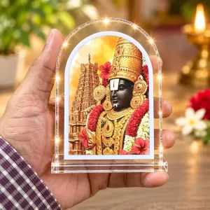 Lord Venkateswara L Shape Acrylic Showpiece 3 X 3.5 Inch For Home, Office And Car (F176597)
