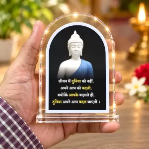 Buddha L Shape Acrylic Showpiece 3 X 3.5 Inch For Home, Office And Car (F176606)