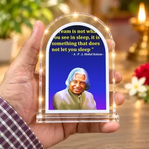 A P J Abdul Kalam L Shape Acrylic Showpiece 3 X 3.5 Inch For Home, Office And Car (F176614)