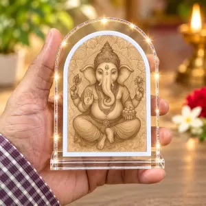 Lord Ganesha L Shape Acrylic Showpiece 3 X 3.5 Inch For Home, Office And Car (F176619) Lord Ganesha L Shape Acrylic Showpiece 3 X 3.5 Inch For Home, Office And Car (F176619)