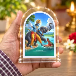 Lord Krishna L Shape Acrylic Showpiece 3 X 3.5 Inch For Home, Office And Car (F176622)