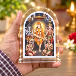 Shirdi Sai Baba L Shape Acrylic Showpiece 3 X 3.5 Inch For Home, Office And Car (F176633) Shirdi Sai Baba L Shape Acrylic Showpiece 3 X 3.5 Inch For Home, Office And Car (F176633)