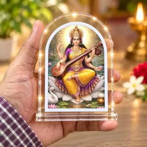 Goddess Saraswati L Shape Acrylic Showpiece 3 X 3.5 Inch For Home, Office And Car (F176640) Goddess Saraswati L Shape Acrylic Showpiece 3 X 3.5 Inch For Home, Office And Car (F176640)