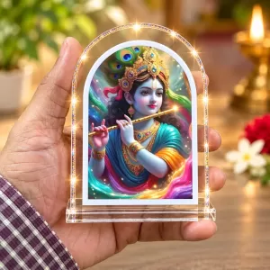 Lord Krishna L Shape Acrylic Showpiece 3 X 3.5 Inch For Home, Office And Car (F176642)