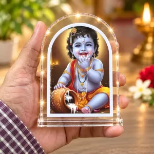 Baby Krishna L Shape Acrylic Showpiece 3 X 3.5 Inch For Home, Office And Car (F176648) Baby Krishna L Shape Acrylic Showpiece 3 X 3.5 Inch For Home, Office And Car (F176648)