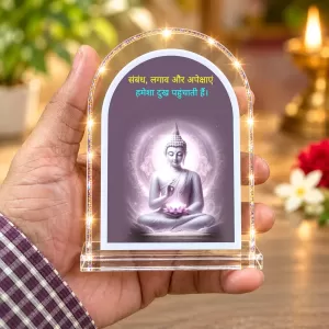 Buddha L Shape Acrylic Showpiece 3 X 3.5 Inch For Home, Office And Car (F176651)