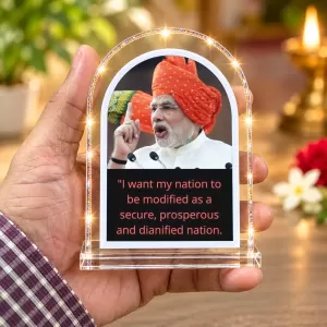 Narendra Modi L Shape Acrylic Showpiece 3 X 3.5 Inch For Home, Office And Car (F176653) Narendra Modi L Shape Acrylic Showpiece 3 X 3.5 Inch For Home, Office And Car (F176653)