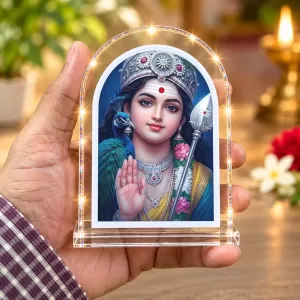 God Kartikeya L Shape Acrylic Showpiece 3 X 3.5 Inch For Home, Office And Car (F176659)