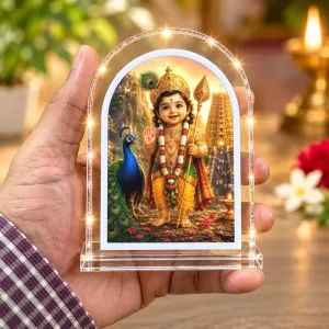 Lord Murugan L Shape Acrylic Showpiece 3 X 3.5 Inch For Home, Office And Car (F176665) Lord Murugan L Shape Acrylic Showpiece 3 X 3.5 Inch For Home, Office And Car (F176665)